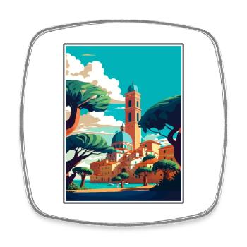 Ravenna Italy Vintage Travel Poster WPA Souvenir - Square fridge magnet - white - Front