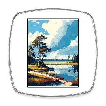 Utrechtse Heuvelrug Netherlands Travel Poster - Square fridge magnet - white - Front