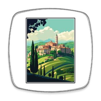 Urbino Italy Vintage Travel Poster WPA Souvenir - Square fridge magnet - white - Front