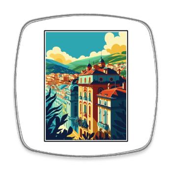 Bilbao Spanien Vintage Reiseposter WPA Souvenir - Viereckiger Kühlschrankmagnet - Weiß - Vorne