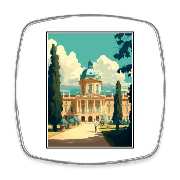 Potsdam Germany Vintage Travel Poster WPA Souvenir - Square fridge magnet - white - Front