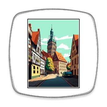 Wittenberg Deutschland Vintage Reiseposter Souvenir - Viereckiger Kühlschrankmagnet - Weiß - Vorne