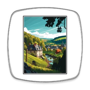 Ardennes France Vintage voyage affiche WPA Souvenir - Magnet carré - blanc - Devant