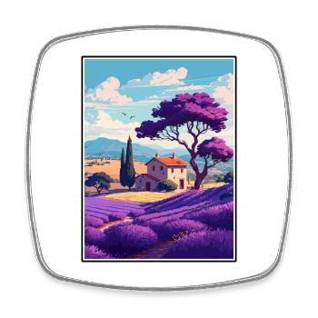 Provence Frankreich Vintage Reiseposter WPA Souvenir - Viereckiger Kühlschrankmagnet - Weiß - Vorne