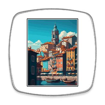 Porto Portugal Vintage Reiseposter WPA Souvenir - Viereckiger Kühlschrankmagnet - Weiß - Vorne