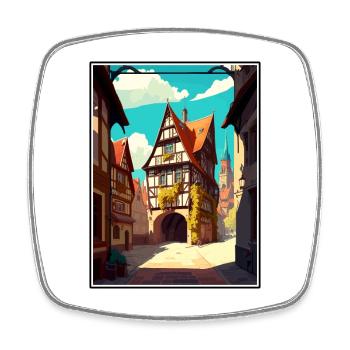 Hildesheim Allemagne Vintage voyage affiche Souvenir - Magnet carré - blanc - Devant