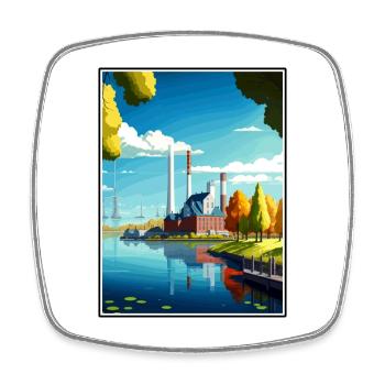 Wolfsburg Germany Vintage Travel Poster Souvenir - Square fridge magnet - white - Front