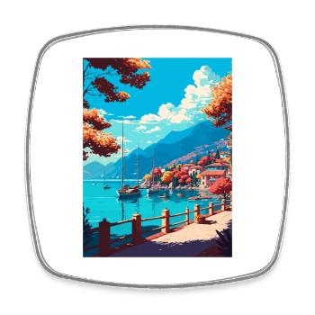 Fethiye Decoration Turkey Vintage Travel Poster - Square fridge magnet - white - Front
