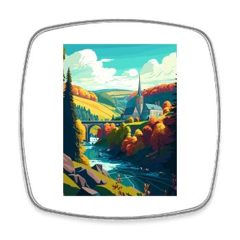 Ardennes France Vintage voyage affiche WPA Souvenir - Magnet carré - blanc - Devant