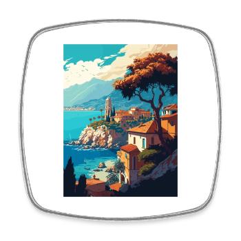 Antalya Dekoration Türkei Vintage Reiseposter - Viereckiger Kühlschrankmagnet - Weiß - Vorne