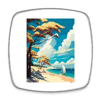 Rugen Island Germany Vintage Travel Poster WPA Art - Square fridge magnet - white - Front