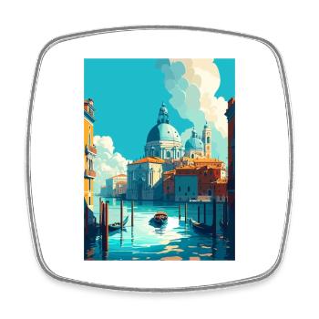 Venedig Italien Dekoration Markusplatz Souvenir - Viereckiger Kühlschrankmagnet - Weiß - Vorne