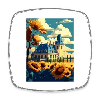Loire Valley France Vintage Travel Poster Souvenir - Square fridge magnet - white - Front