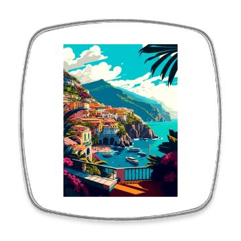 Amalfi Italie Décoration Vintage Voyage Affiche WPA - Magnet carré - blanc - Devant