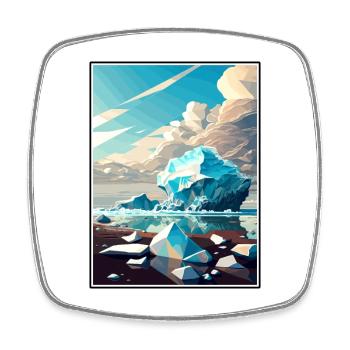 Diamond Beach Island Vintage Reiseposter WPA - Viereckiger Kühlschrankmagnet - Weiß - Vorne