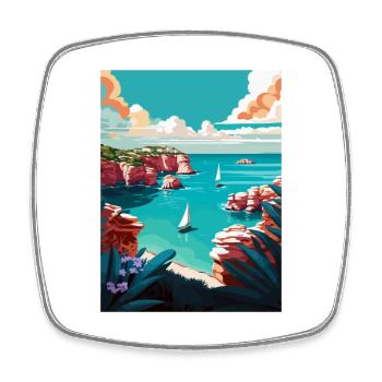 Menorca Spanien Vintage Reiseposter WPA Souvenir - Viereckiger Kühlschrankmagnet - Weiß - Vorne