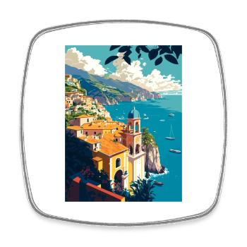 Amalfi Italy Vintage Travel Poster WPA Souvenir - Square fridge magnet - white - Front