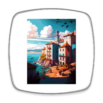 Santander Spanien Vintage Reiseposter WPA Souvenir - Viereckiger Kühlschrankmagnet - Weiß - Vorne