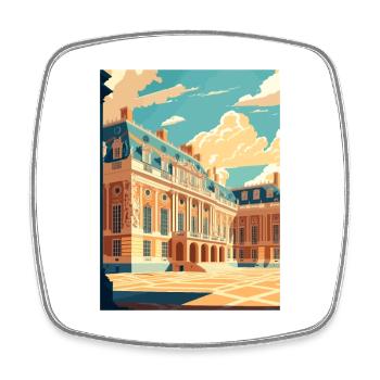 Versailles Schloss West Dekoration Reiseplakat - Viereckiger Kühlschrankmagnet - Weiß - Vorne