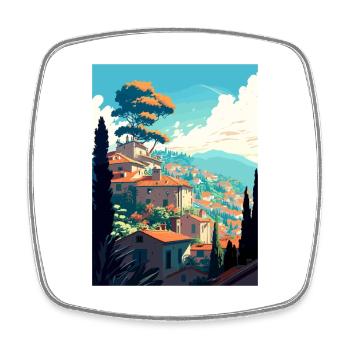 Grasse France Vintage voyage affiche WPA Souvenir - Magnet carré - blanc - Devant