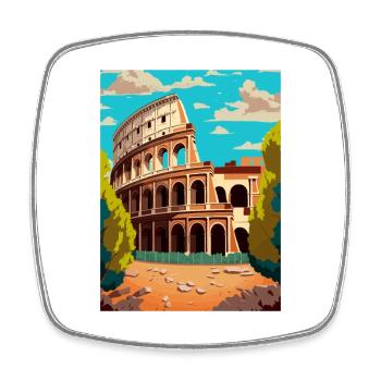 Rome Italy Vintage Travel Poster WPA Souvenir - Square fridge magnet - white - Front