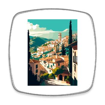 Granada Spain Vintage Travel Poster WPA Souvenir - Square fridge magnet - white - Front