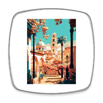 Córdoba Spanien Vintage Reiseposter WPA Souvenir - Viereckiger Kühlschrankmagnet - Weiß - Vorne