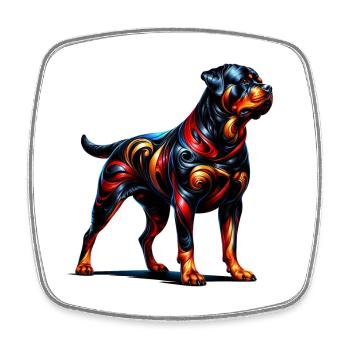 Rottweiler Deutschland Hunde Design - Viereckiger Kühlschrankmagnet - Weiß - Vorne