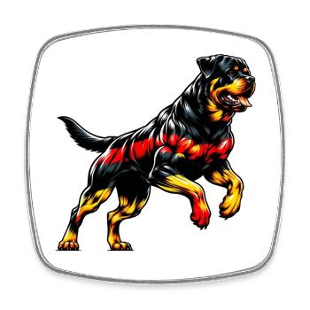 Rottweiler Deutschland Hunde Design - Viereckiger Kühlschrankmagnet - Weiß - Vorne