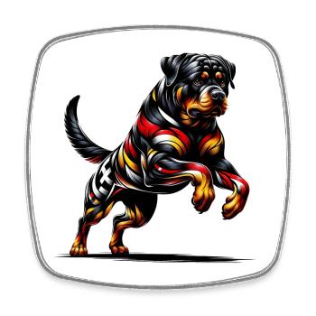 Rottweiler Flagge Deutschland Design - Viereckiger Kühlschrankmagnet - Weiß - Vorne