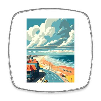 Zandvoort Decoration Vintage Travel Poster WPA Art - Square fridge magnet - white - Front