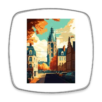 Maastricht Pays-Bas Vintage voyage affiche WPA - Magnet carré - blanc - Devant