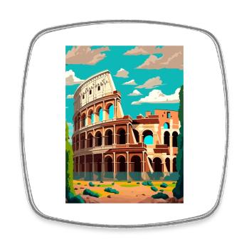 Rome Italy Vintage Travel Poster WPA Souvenir - Square fridge magnet - white - Front