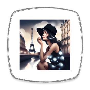Paris, j'aime Paris, Pasienne - Magnet carré - blanc - Devant