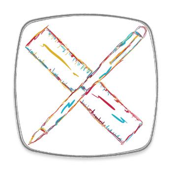 Zeichnen mit Stift und Lineal - Viereckiger Kühlschrankmagnet - Weiß - Vorne