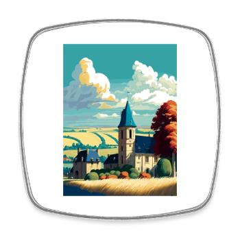 Normandie France Vintage voyage affiche WPA Souvenir - Magnet carré - blanc - Devant