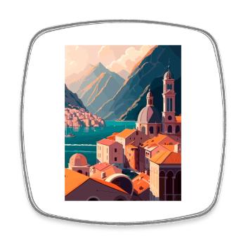 Kotor Monténégro Vintage voyage affiche Souvenir - Magnet carré - blanc - Devant