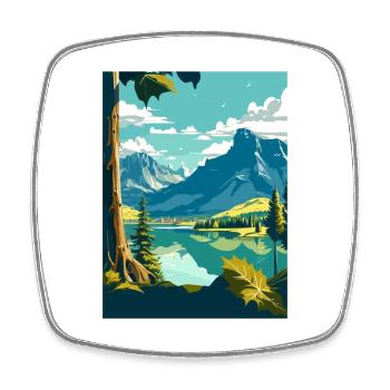 Luzern Schweiz Vintage Reiseposter Souvenir - Viereckiger Kühlschrankmagnet - Weiß - Vorne