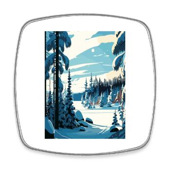 Lapland Finland Island Vintage Travel Poster WPA - Square fridge magnet - white - Front