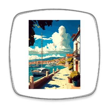 Ayvalik Turkey Vintage Travel Poster WPA Souvenir - Square fridge magnet - white - Front