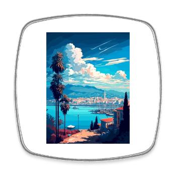 Izmir Türkei Vintage Reiseposter WPA Souvenir - Viereckiger Kühlschrankmagnet - Weiß - Vorne
