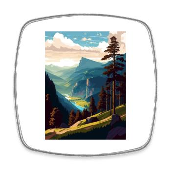 Pieniny Pologne Vintage voyage affiche WPA Souvenir - Magnet carré - blanc - Devant
