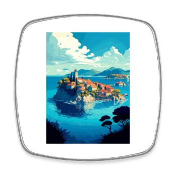Île de Ciovo Croatie Vintage voyage affiche WPA Art - Magnet carré - blanc - Devant