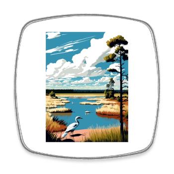Biebrza Pologne Vintage voyage affiche WPA Souvenir - Magnet carré - blanc - Devant