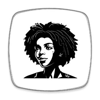 Belle illustration de femme noire - Magnet carré - blanc - Devant
