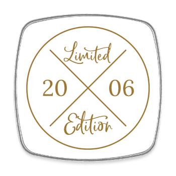 Limited Edition 2006 - 20. Geburtstag - Viereckiger Kühlschrankmagnet - Weiß - Vorne