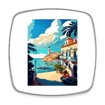 Estoril Portugal Vintage voyage affiche Souvenir - Magnet carré - blanc - Devant