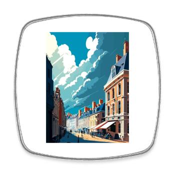 Leige Belgique Vintage voyage affiche WPA Souvenir - Magnet carré - blanc - Devant