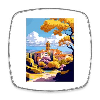 Llagostera Spain Vintage Travel Poster Souvenir - Square fridge magnet - white - Front