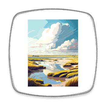 Texel Niederlande Vintage Reiseposter Souvenir - Viereckiger Kühlschrankmagnet - Weiß - Vorne